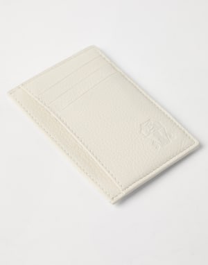 Calfskin card case Ivory Man - Brunello Cucinelli
