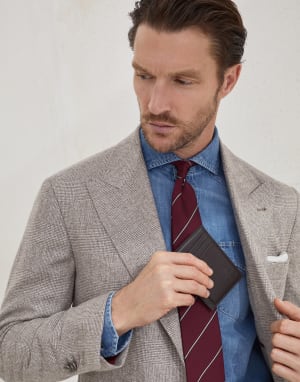Porte-cartes en veau Brun Foncé Homme - Brunello Cucinelli