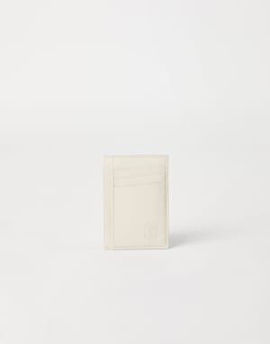 Calfskin card case Ivory Man - Brunello Cucinelli