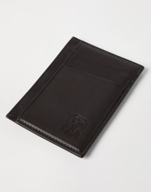 Porte-cartes en veau Brun Foncé Homme - Brunello Cucinelli