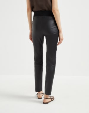 Stretch nappa leggings Black Woman - Brunello Cucinelli