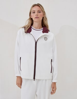 ジャケット BRUNELLO CUCINELLI Women Jackets MH1267040 C600 White Brunello Cucinelli // Women's Short Sleeve Zip-Up Jacket