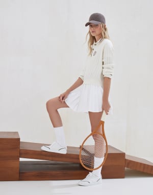 Cashmere knit polo shirt with logo Panama Woman - Brunello Cucinelli