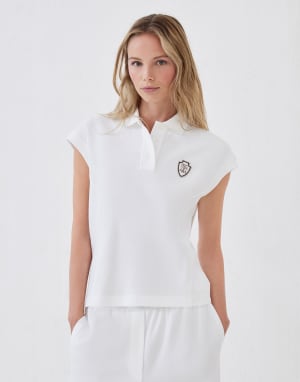 Piqué polo shirt White Woman - Brunello Cucinelli