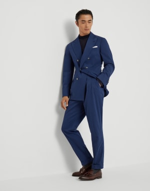 Comfort gabardine trousers Lagoon Man - Brunello Cucinelli