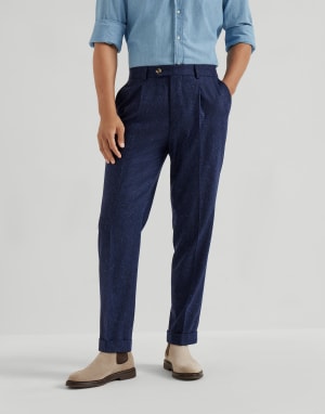 Sharkskin trousers Sapphire Man - Brunello Cucinelli