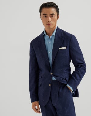 極美品】BRUNELLO CUCINELLI ジャケット スパンコール 紺 メンズ 極美品】BRUNELLO CUCINELLI ジャケット スパンコール 紺 メンズ