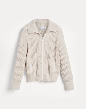 BRUNELLO CUCINELLI ホワイトカーディガン 綿・麻オールシーズン BRUNELLO CUCINELLI ホワイトカーディガン 綿・麻オールシーズン