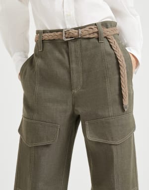 Square cargo trousers Olive Woman - Brunello Cucinelli