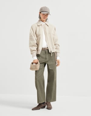 Square cargo trousers Olive Woman - Brunello Cucinelli