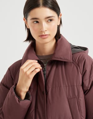 Water-resistant taffeta down jacket Purple Woman - Brunello Cucinelli