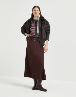 Cárdigan a rayas Amaranto Mujer - Brunello Cucinelli