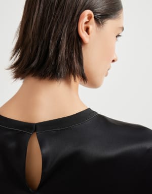 Satin T-shirt Black Woman - Brunello Cucinelli