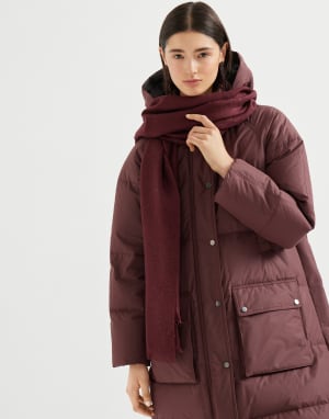 羊绒和亮丝绸料围巾 苋菜紫 女款 - Brunello Cucinelli