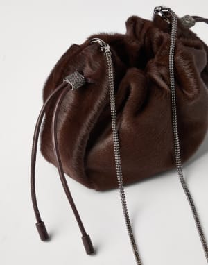 Mellow ミニ バケットバッグ ブラウン レディース - Brunello Cucinelli