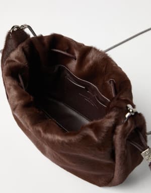 Mellow ミニ バケットバッグ ブラウン レディース - Brunello Cucinelli