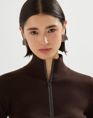 Virgin wool and cashmere sweater Cocoa Woman - Brunello Cucinelli