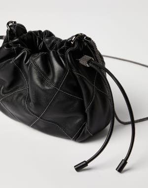 Mellow 纳帕皮迷你水桶包 黑色 女款 - Brunello Cucinelli