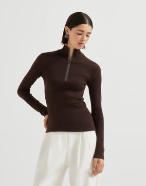 Virgin wool and cashmere sweater Cocoa Woman - Brunello Cucinelli