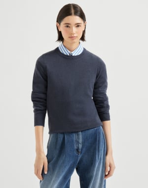 Cashmere sweater Navy Blue Woman - Brunello Cucinelli