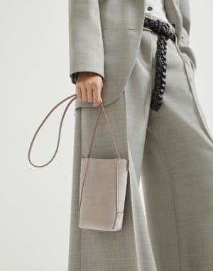 Футляр для телефона BC Duo из замши Бежевый Женщина - Brunello Cucinelli