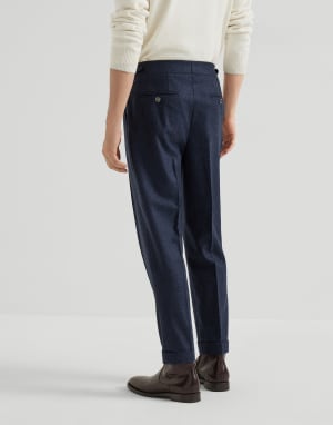 Flannel tailor fit trousers Night Man - Brunello Cucinelli
