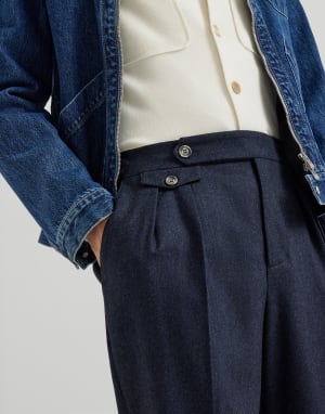 Flannel tailor fit trousers Night Man - Brunello Cucinelli