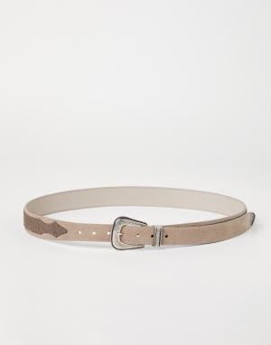 Ceinture en veau renversé Taupe Homme - Brunello Cucinelli