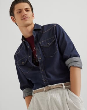 Jersey T-shirt Amaranth Man - Brunello Cucinelli