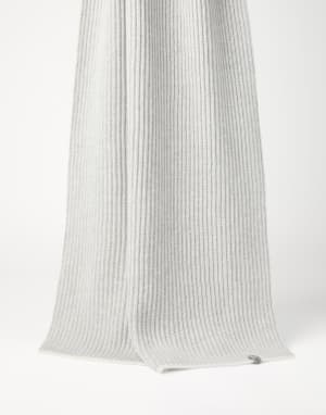 Шарф из кашемирового трикотажа Светло-Серый Женщина - Brunello Cucinelli