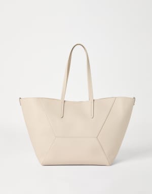 Calfskin BC Duo bag Ivory Woman - Brunello Cucinelli