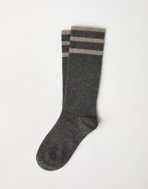 Socken aus Sparkling-Strick Anthrazit Damen - Brunello Cucinelli