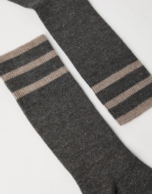 Socken aus Sparkling-Strick Anthrazit Damen - Brunello Cucinelli