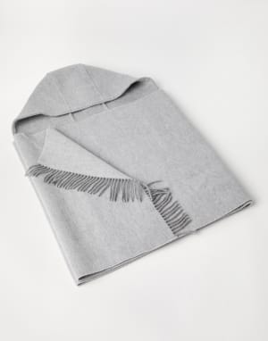 Knit scarf with hood Light Grey Woman - Brunello Cucinelli