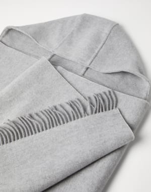 Knit scarf with hood Light Grey Woman - Brunello Cucinelli