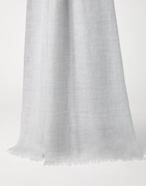 Sciarpa in cashmere e seta Grigio Chiaro Donna - Brunello Cucinelli
