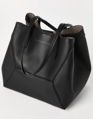 Large calfskin BC Duo bag Black Woman - Brunello Cucinelli