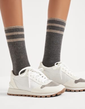 Socken aus Sparkling-Strick Anthrazit Damen - Brunello Cucinelli