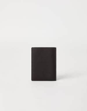 Calfskin passport holder Rust Brown Man - Brunello Cucinelli