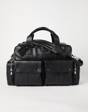 BRUNELLO CUCINELLIトラベルウィーケンダー レザーボストンバッグ Men's leather bags and backpacks | Brunello Cucinelli
