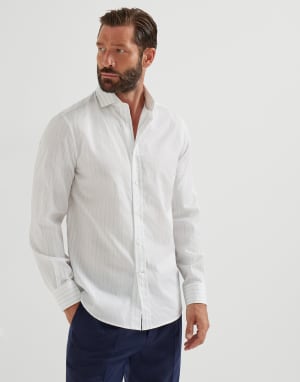 Striped shirt White Man - Brunello Cucinelli