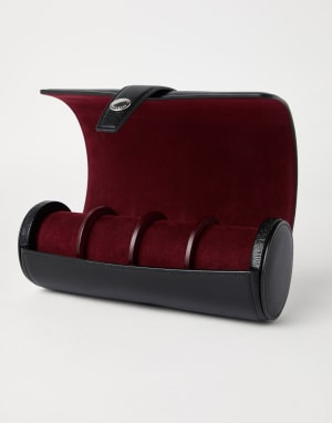 Porta orologi in capretta Nero Uomo - Brunello Cucinelli