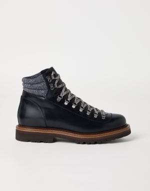 Calfskin boots Navy Blue Man - Brunello Cucinelli
