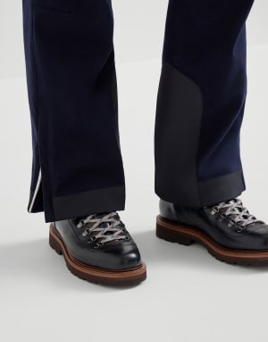 Calfskin boots Navy Blue Man - Brunello Cucinelli