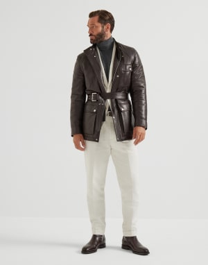 Safarijacke aus Nappaleder Rotbraun Herren - Brunello Cucinelli