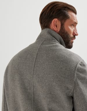 手工制作飞行员夹克 深灰 男款 - Brunello Cucinelli