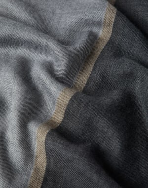 Bufanda de cachemir y seda Plomo Hombre - Brunello Cucinelli