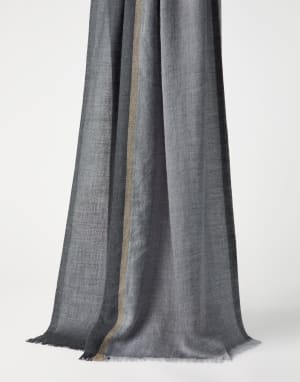 メンズ カシミア、シルク、コットン製スカーフ | Brunello Cucinelli
