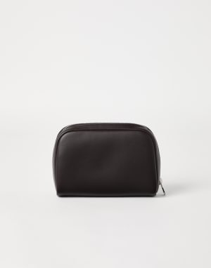 Calfskin beauty case Rust Brown Man - Brunello Cucinelli