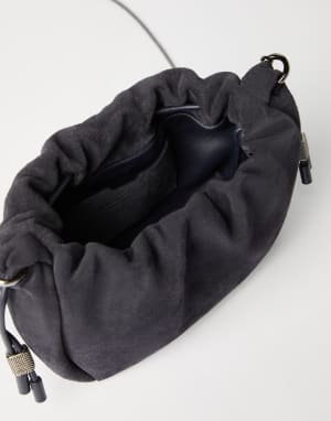 Mellow 绒面革迷你水桶包 夜黑 女款 - Brunello Cucinelli